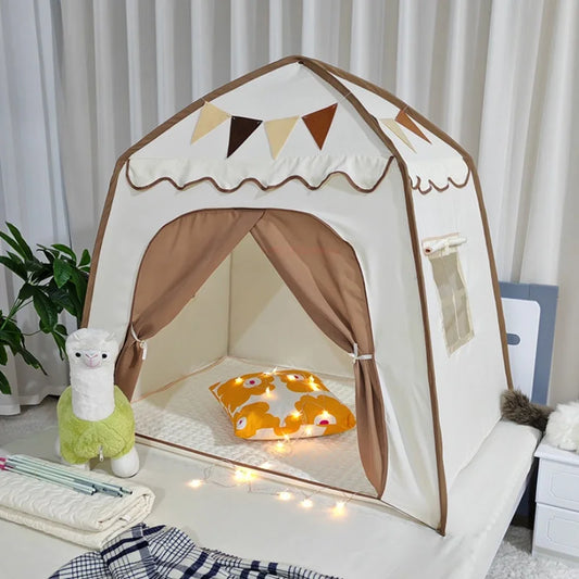 Tente de jeu pour enfants Intérieur Portable Tipi pliable Tente de lit pour enfants Tente de dôme extérieure Maison de jeu Cottage Tente de rêve sur le lit